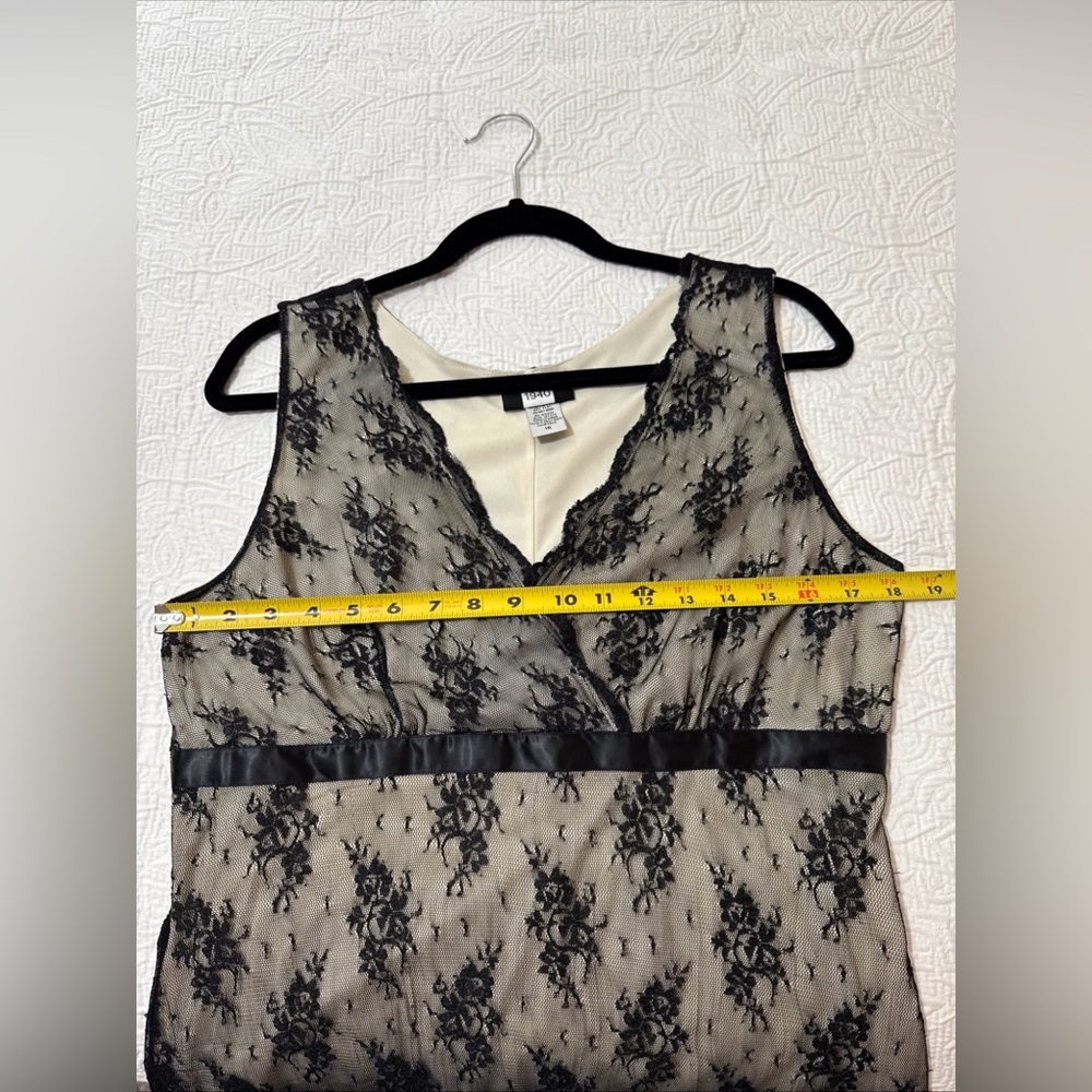 Studio 1940 Dress Sz 16 Black Lace Floral Slip Empire Waist Whimsigoth Y2K - Picture 8 of 11